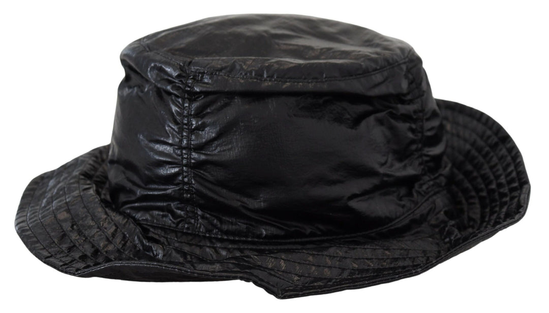 Simple black peaked cap with logo detail