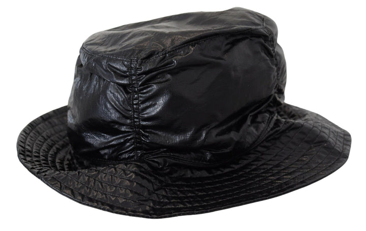 Simple black peaked cap with logo detail