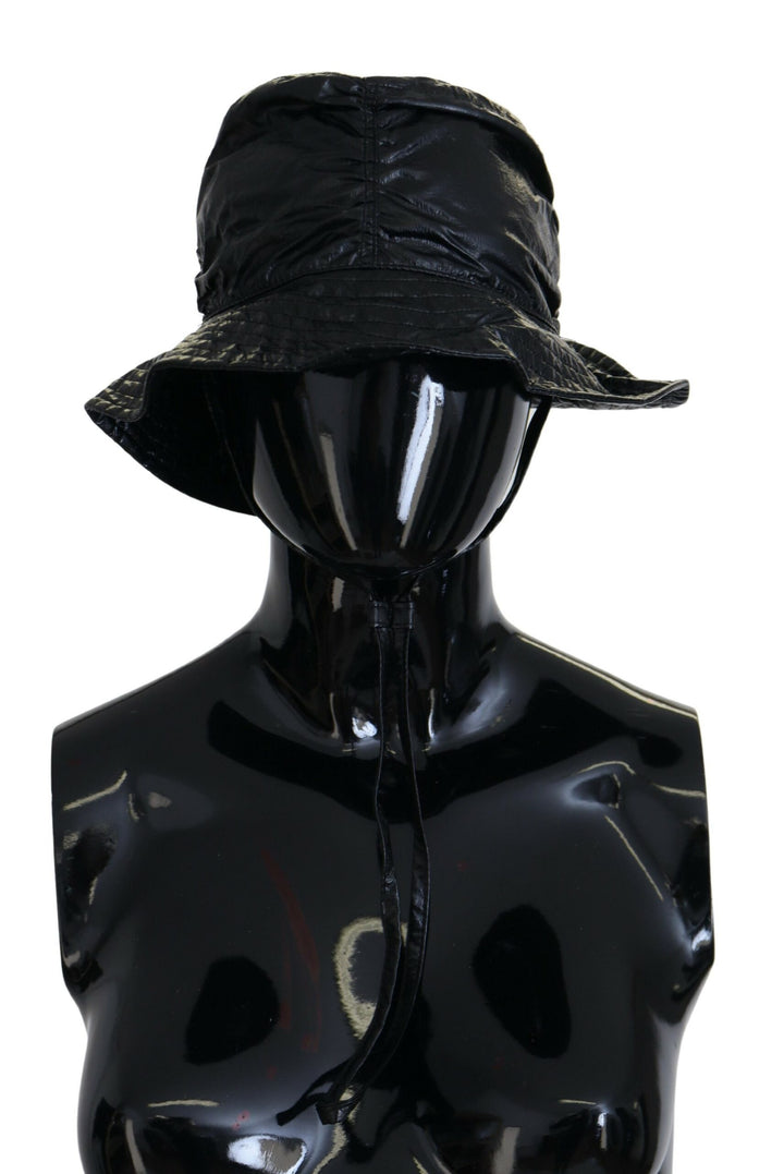 Simple black peaked cap with logo detail