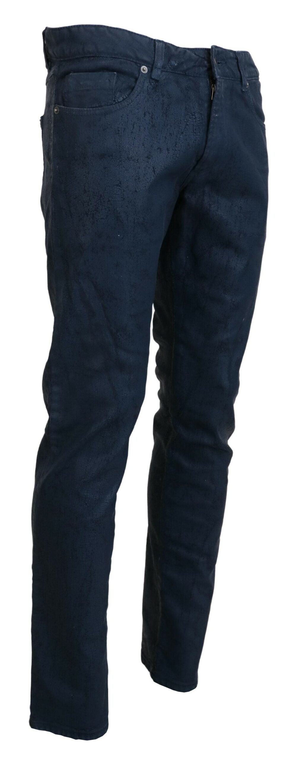 Blaue Baumwolle Tapered Slim Fit Herren Casual Denim Jeans