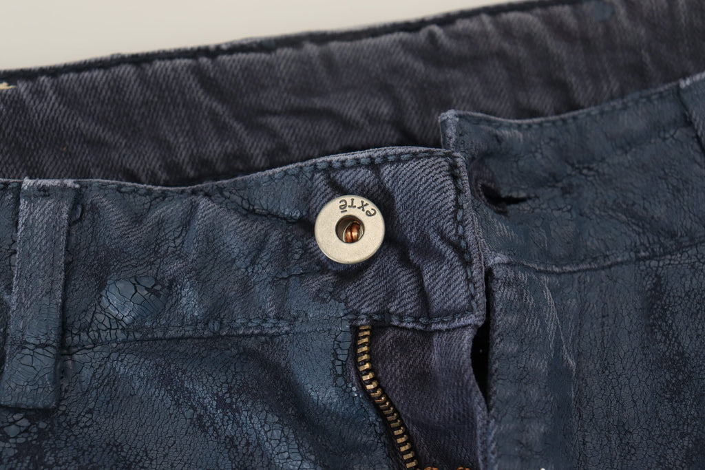 Chic tapered blue denim jeans