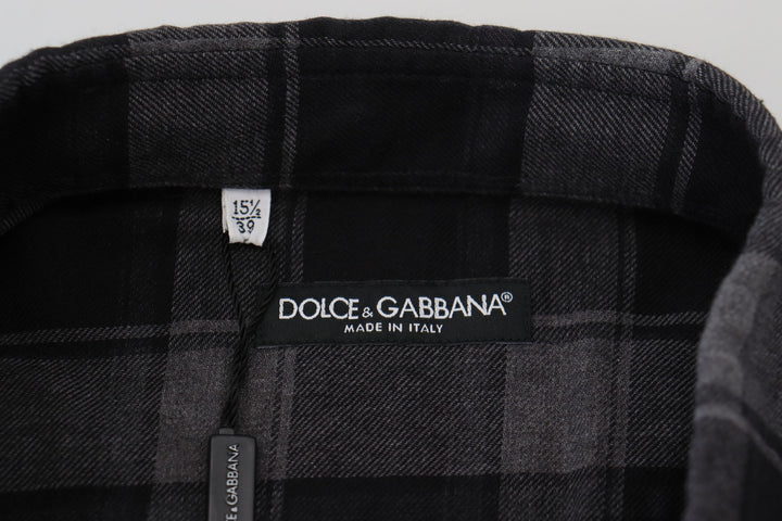 Elegant black and grey button down shirt