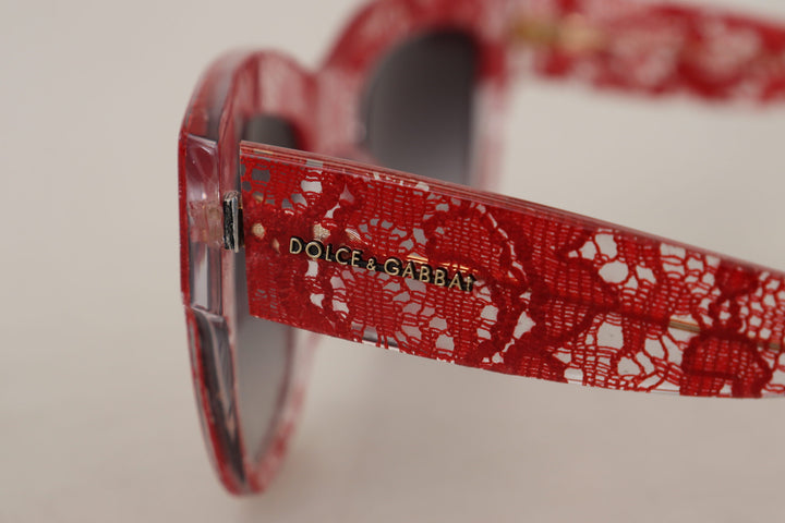 Rote Sonnenbrille DG4231F Spitze Acetat Rechteck Shades
