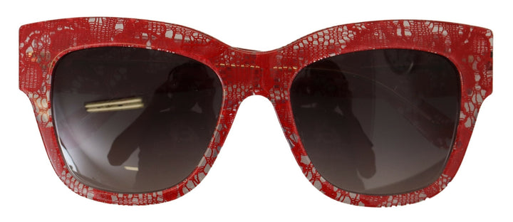 Rote Sonnenbrille DG4231F Spitze Acetat Rechteck Shades