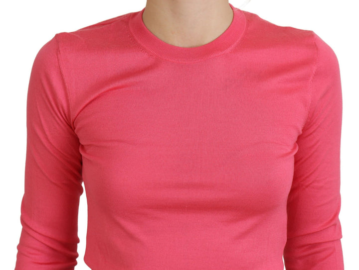 Elegant pink round neck sweater