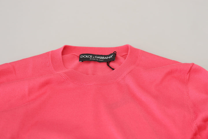 Elegant pink round neck sweater