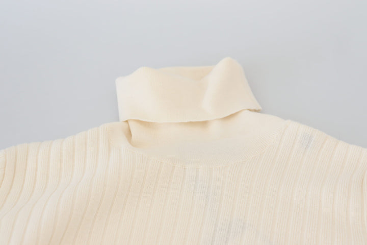 Ivory wool blend turtleneck sweater