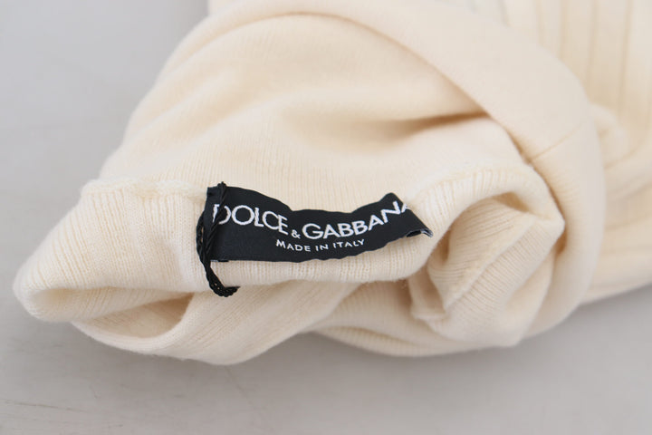 Ivory wool blend turtleneck sweater
