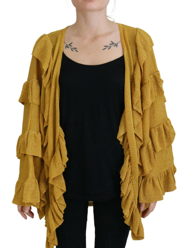 Elegant golden cardigan sweater