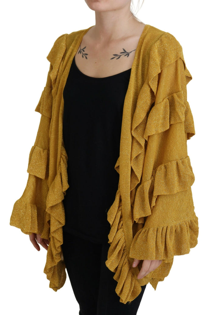 Elegant golden cardigan sweater
