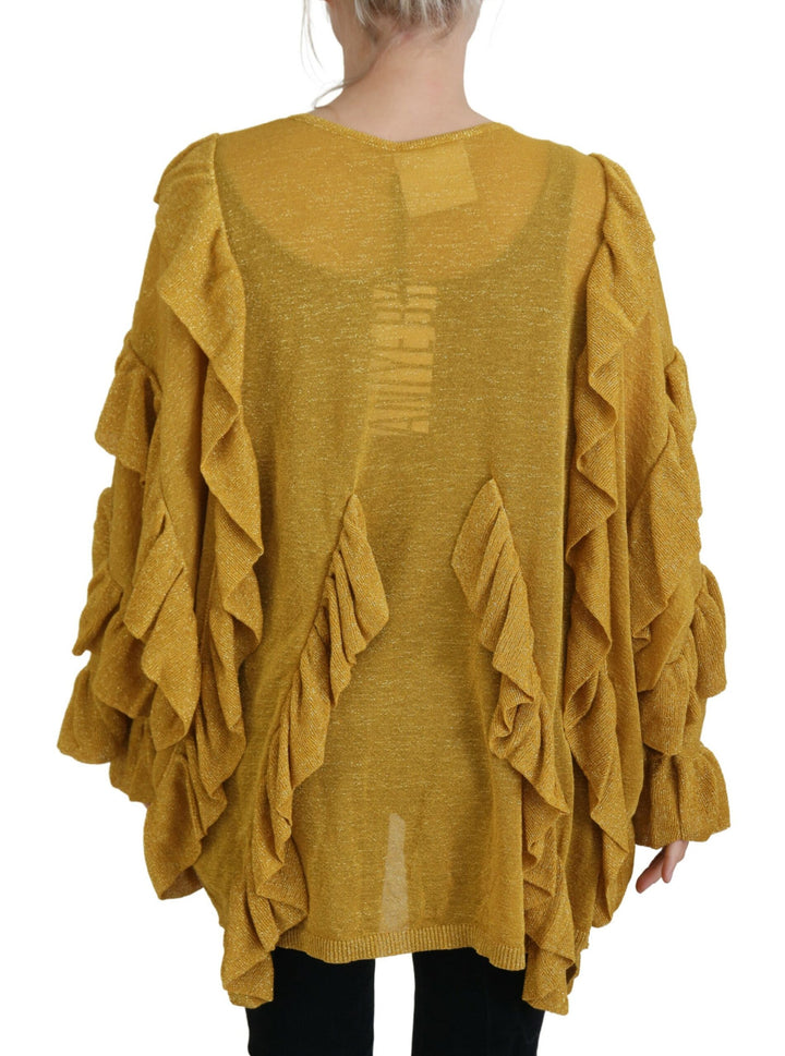 Elegant golden cardigan sweater