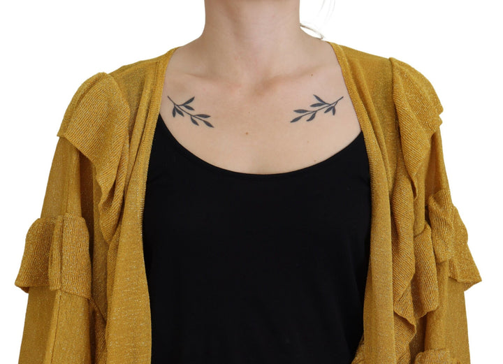 Elegant golden cardigan sweater