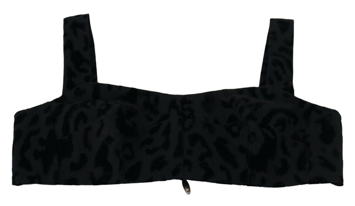 Schwarzer Leopard Beschnittenes Bustier Korsett-BH Top
