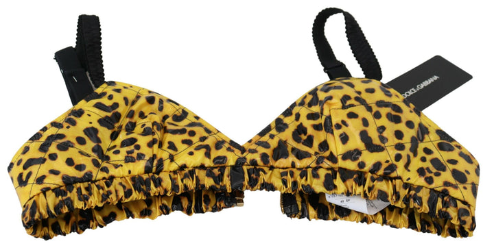 Gelbes Leopard-geschnittenes Bustier-Korsett-BH-Oberteil