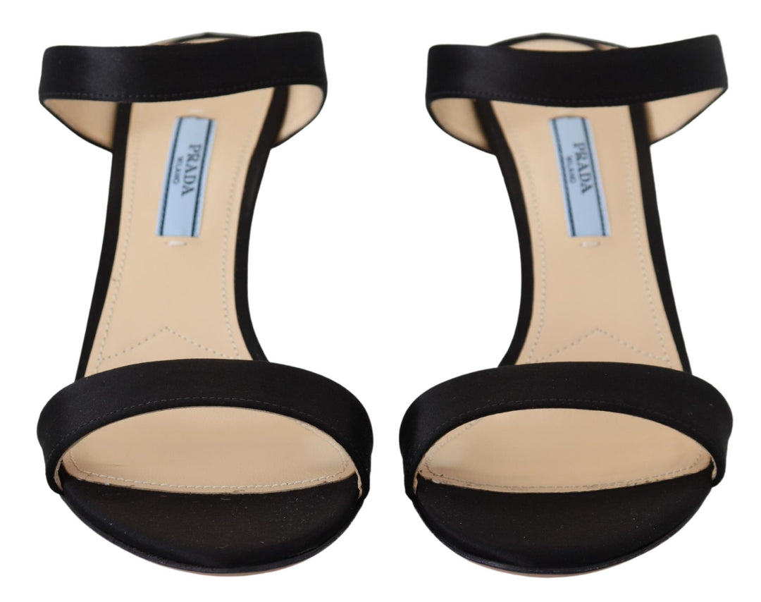 Elegante Schwarze Leder Heels Pumps
