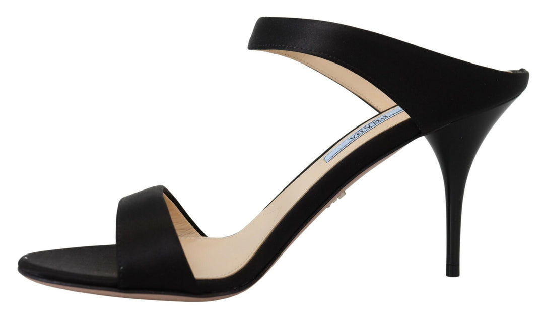 Elegante Schwarze Leder Heels Pumps