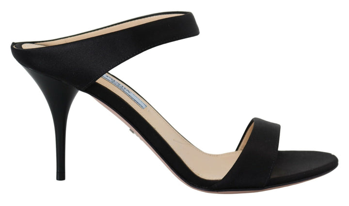 Elegante Schwarze Leder Heels Pumps