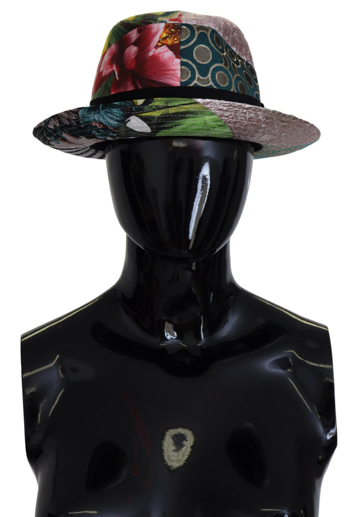 Multicolor Patchwork Frauen Fedora breite Krempe Hut