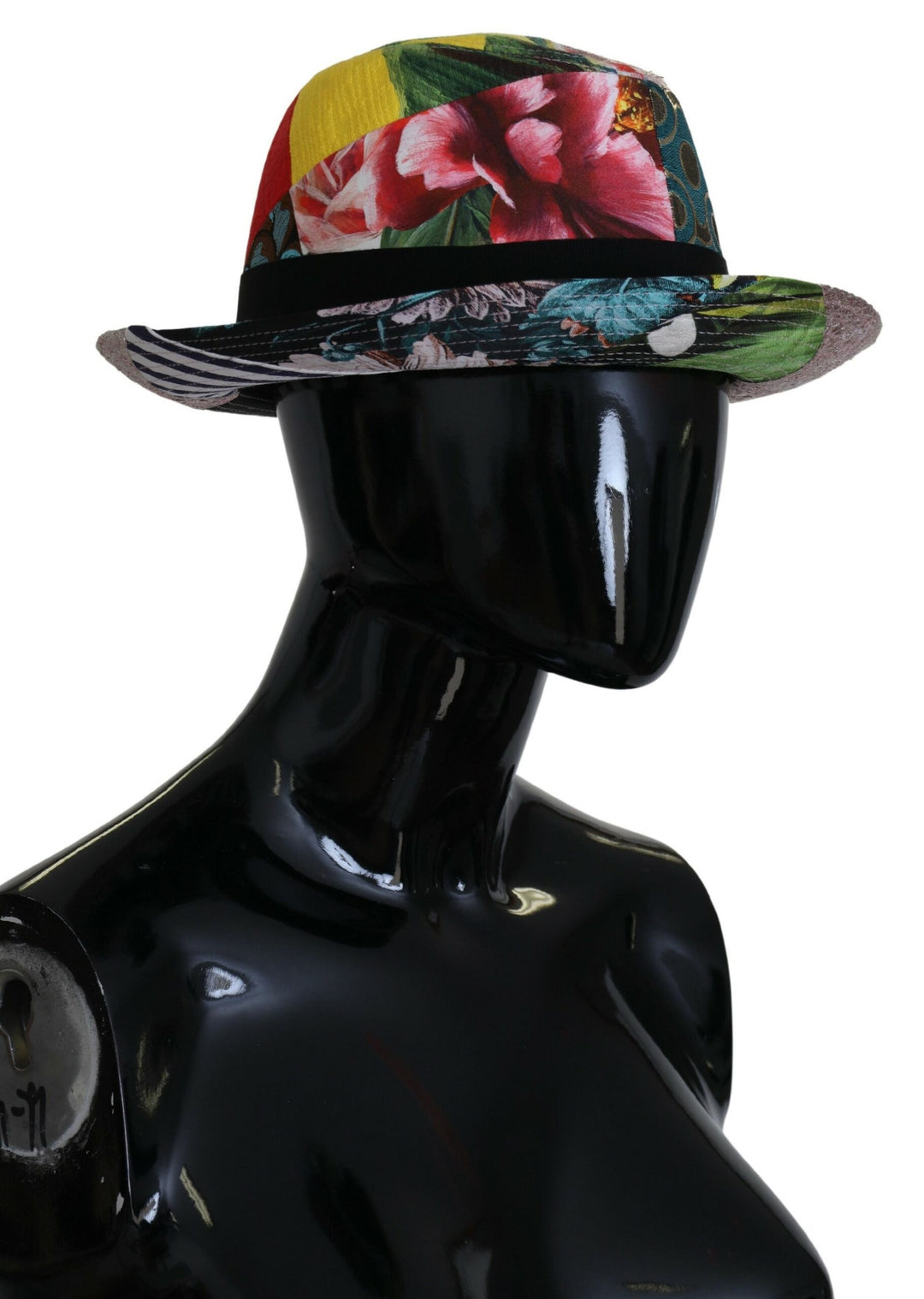Multicolor Patchwork Frauen Fedora breite Krempe Hut