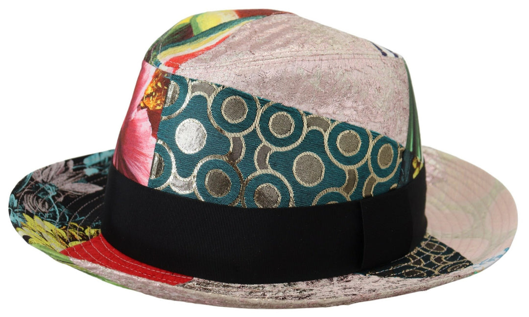 Multicolor Patchwork Frauen Fedora breite Krempe Hut
