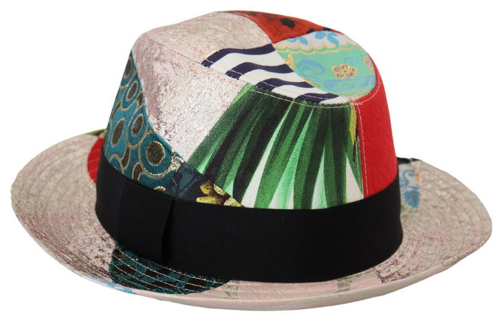 Multicolor Patchwork Frauen Fedora breite Krempe Hut