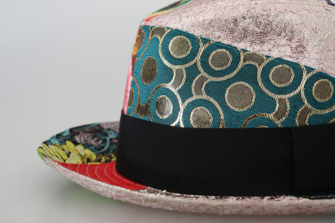 Multicolor Patchwork Frauen Fedora breite Krempe Hut