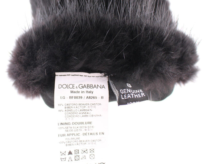 Elegant elbow-length beaver fur gloves