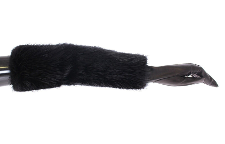 Elegant elbow-length beaver fur gloves