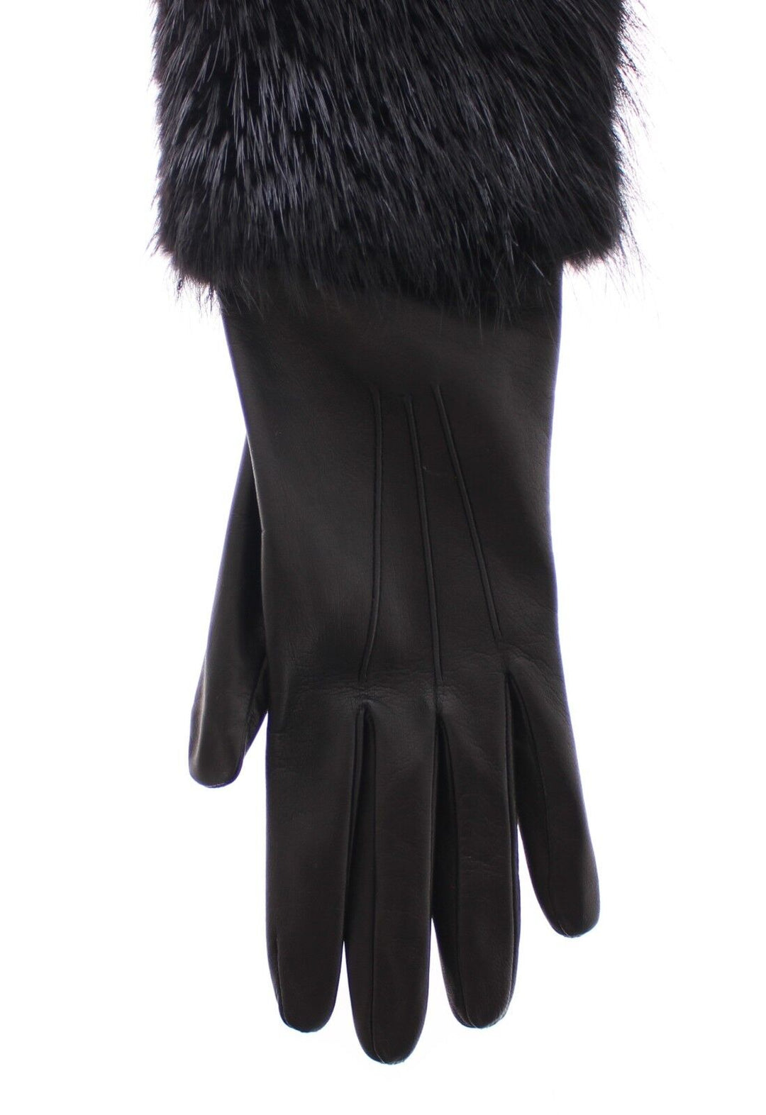 Elegant elbow-length beaver fur gloves