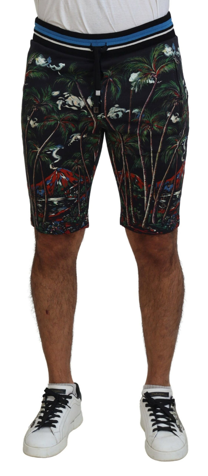 Lässige knielange Shorts mit Vulkandruck