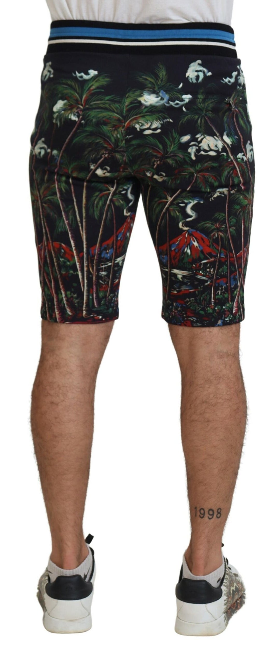 Lässige knielange Shorts mit Vulkandruck