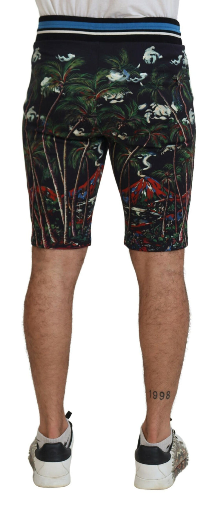 Lässige knielange Shorts mit Vulkandruck