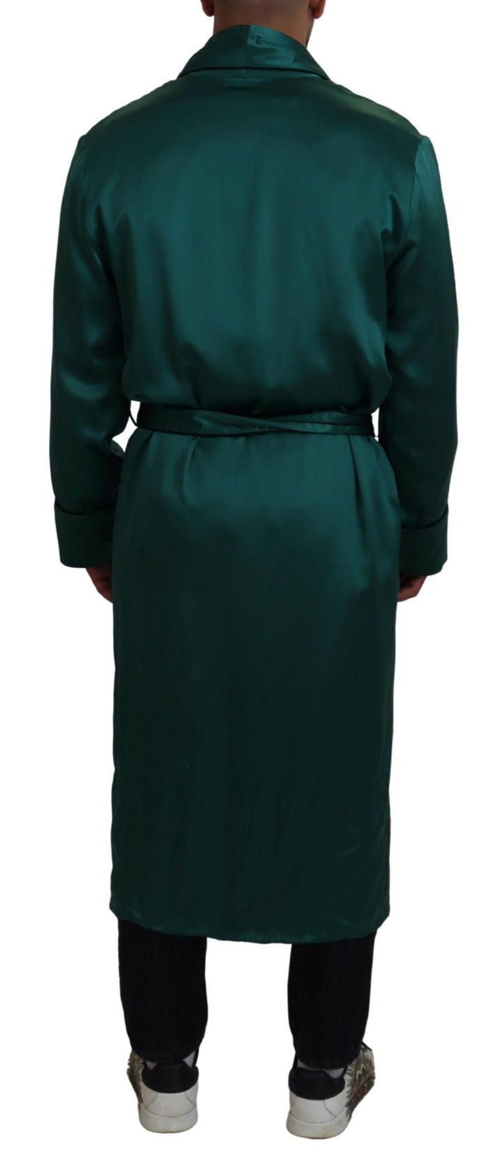Elegant silk coat in rich green