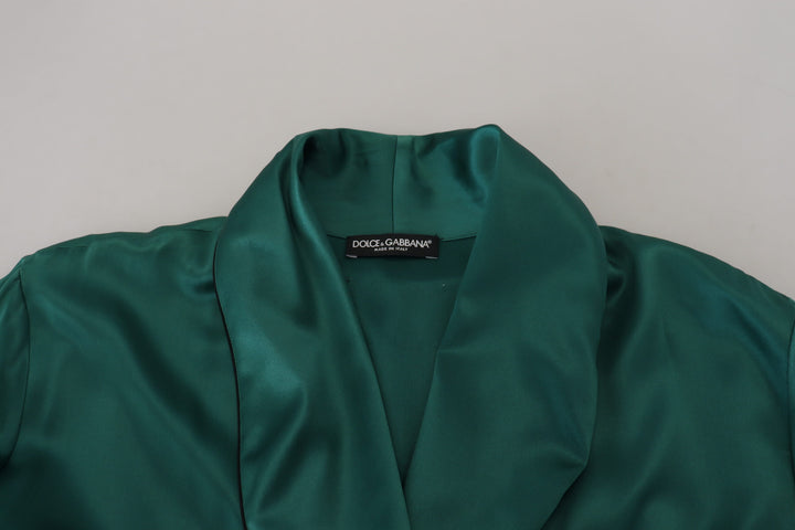 Elegant silk coat in rich green