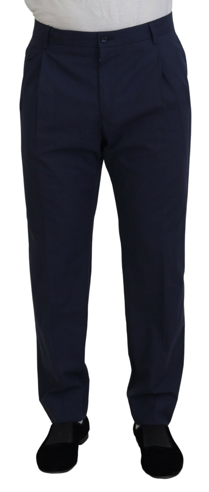 Dunkelblaue formelle Chino-Hose aus Baumwolle