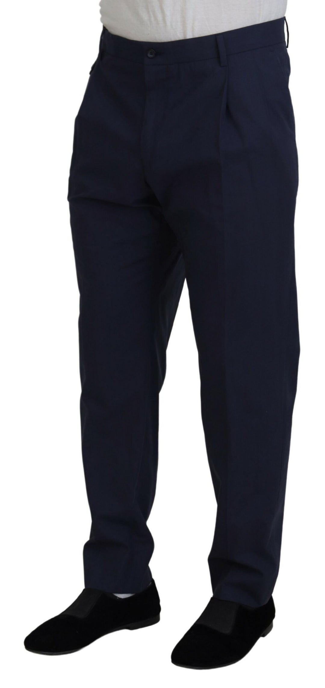 Dunkelblaue formelle Chino-Hose aus Baumwolle