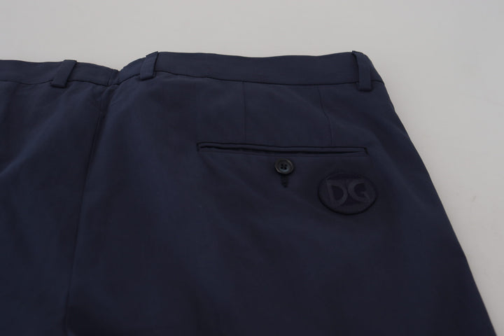 Dunkelblaue formelle Chino-Hose aus Baumwolle