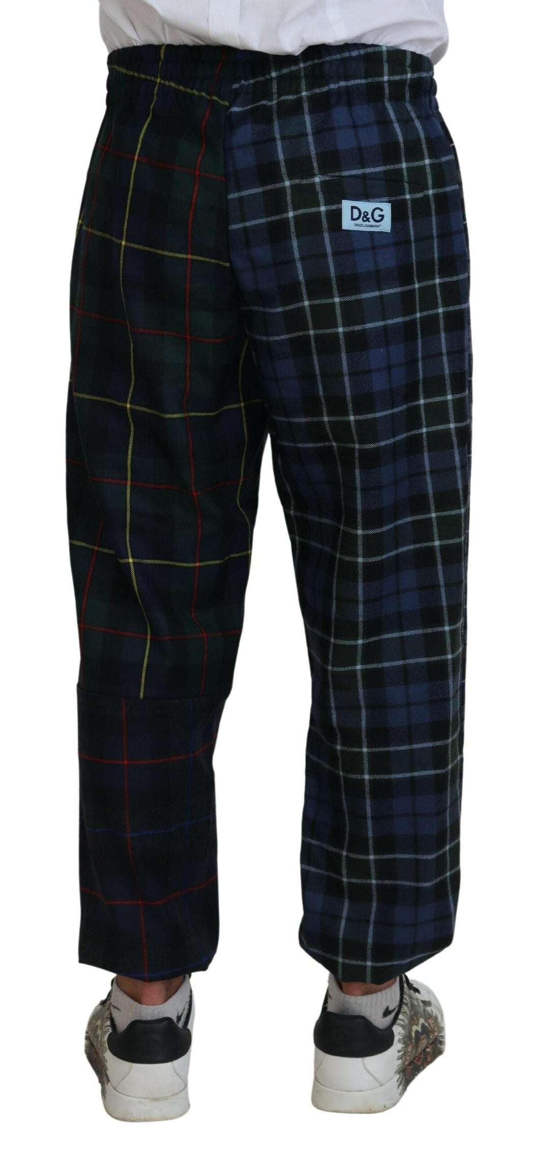 Checked wool blend sweatpants