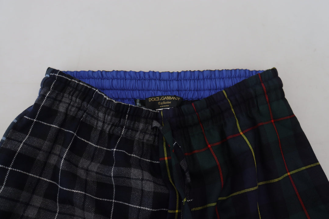 Checked wool blend sweatpants