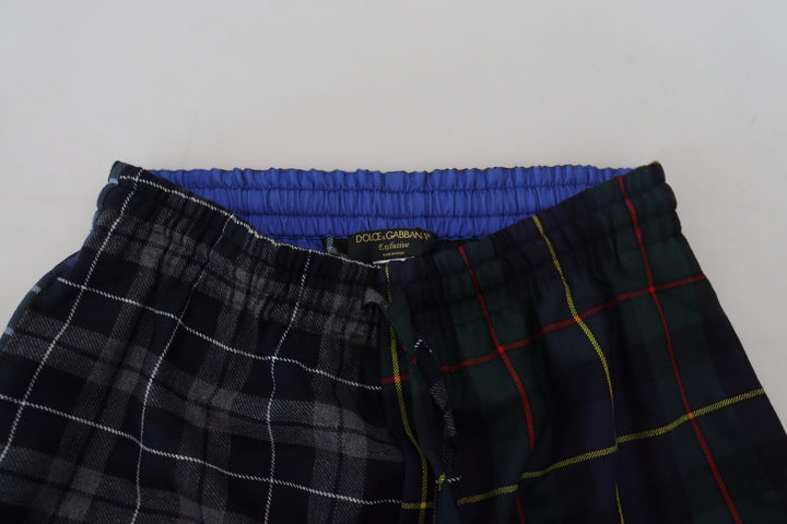 Checked wool blend sweatpants