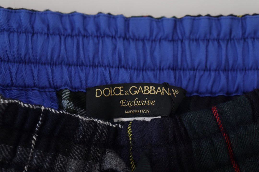 Checked wool blend sweatpants