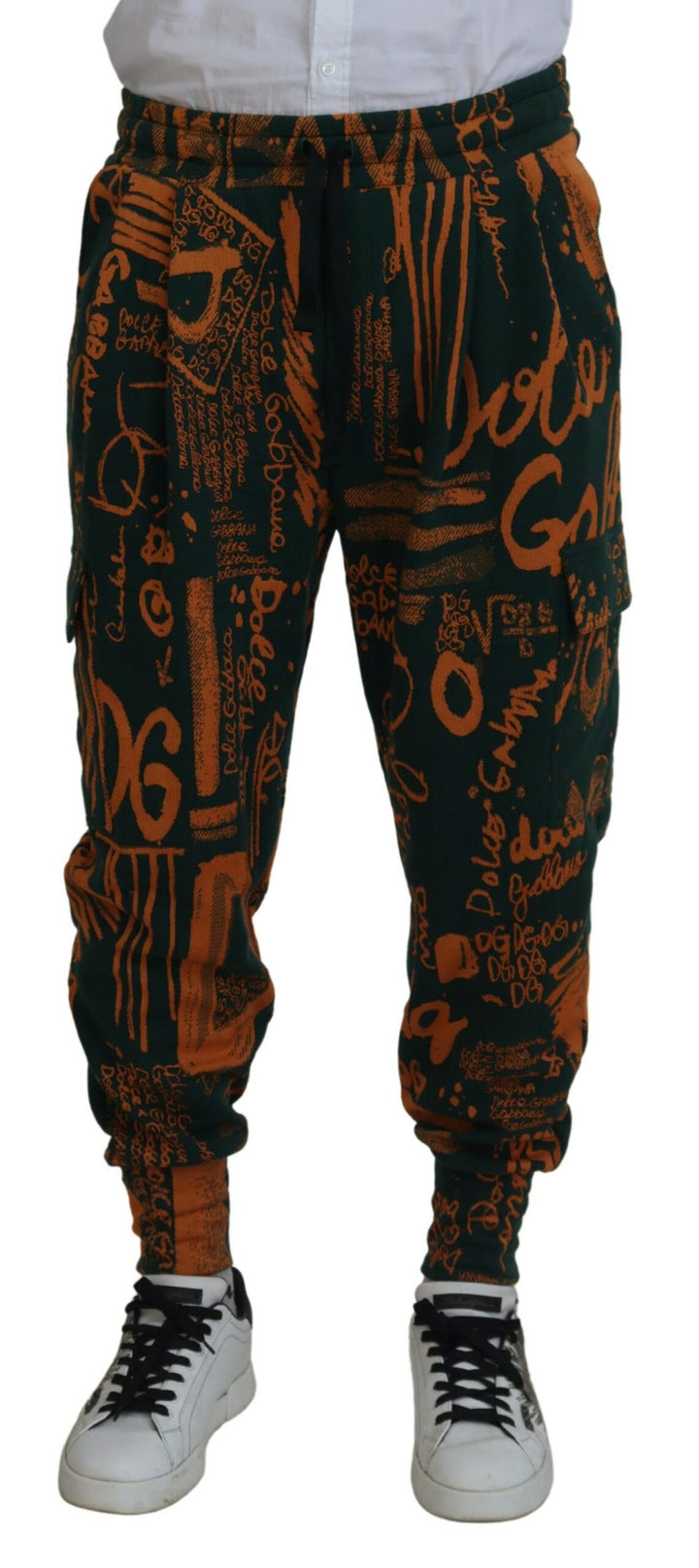 Multicolor silk blend jogger cargo pants