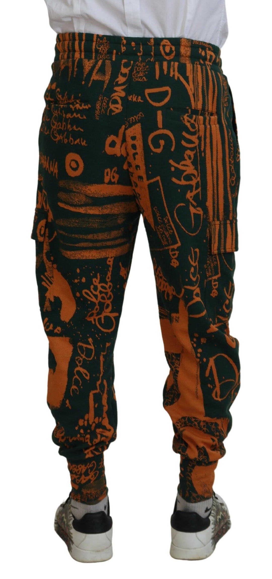 Multicolor silk blend jogger cargo pants