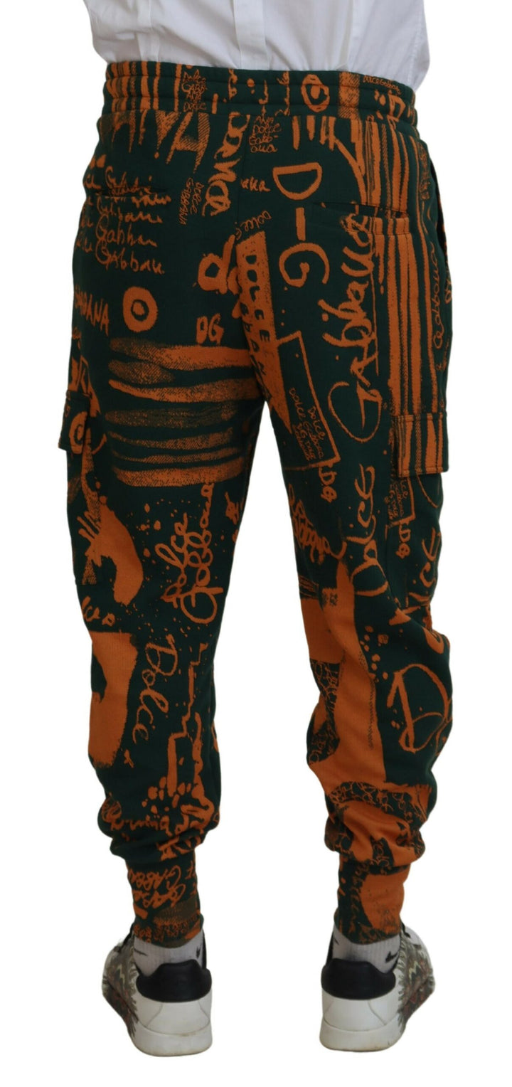 Multicolor silk blend jogger cargo pants