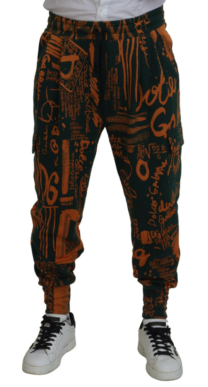 Multicolor silk blend jogger cargo pants