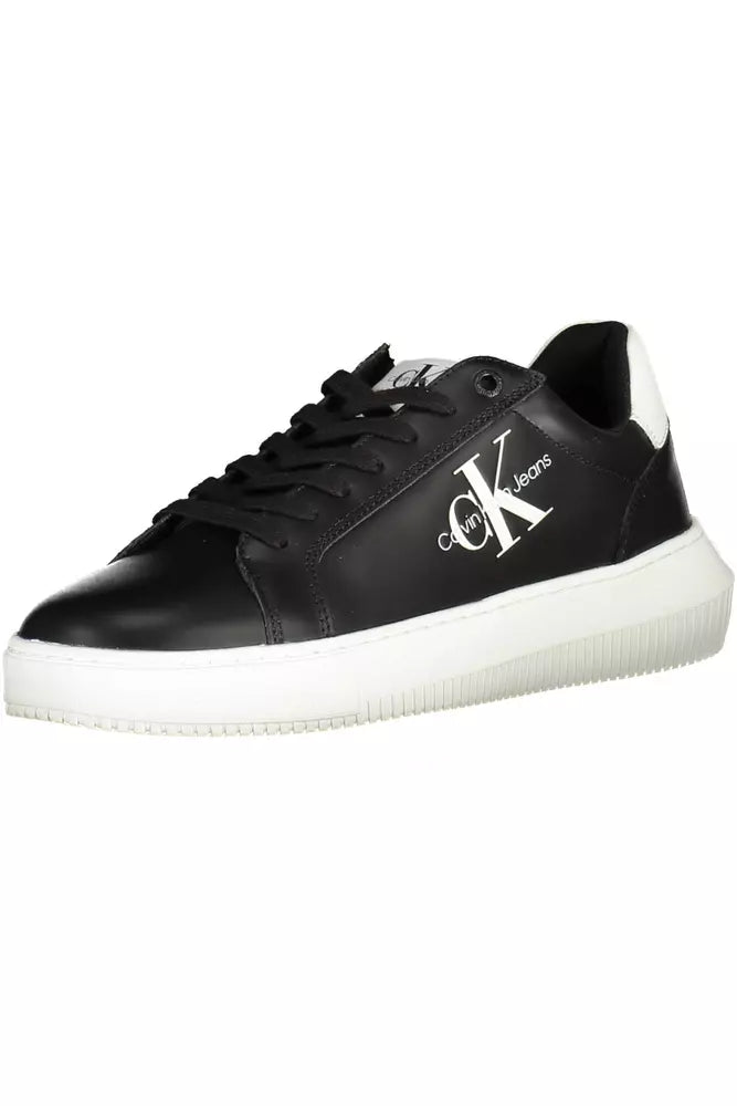 Calvin Klein Schwarzes Leder Herren Sneaker