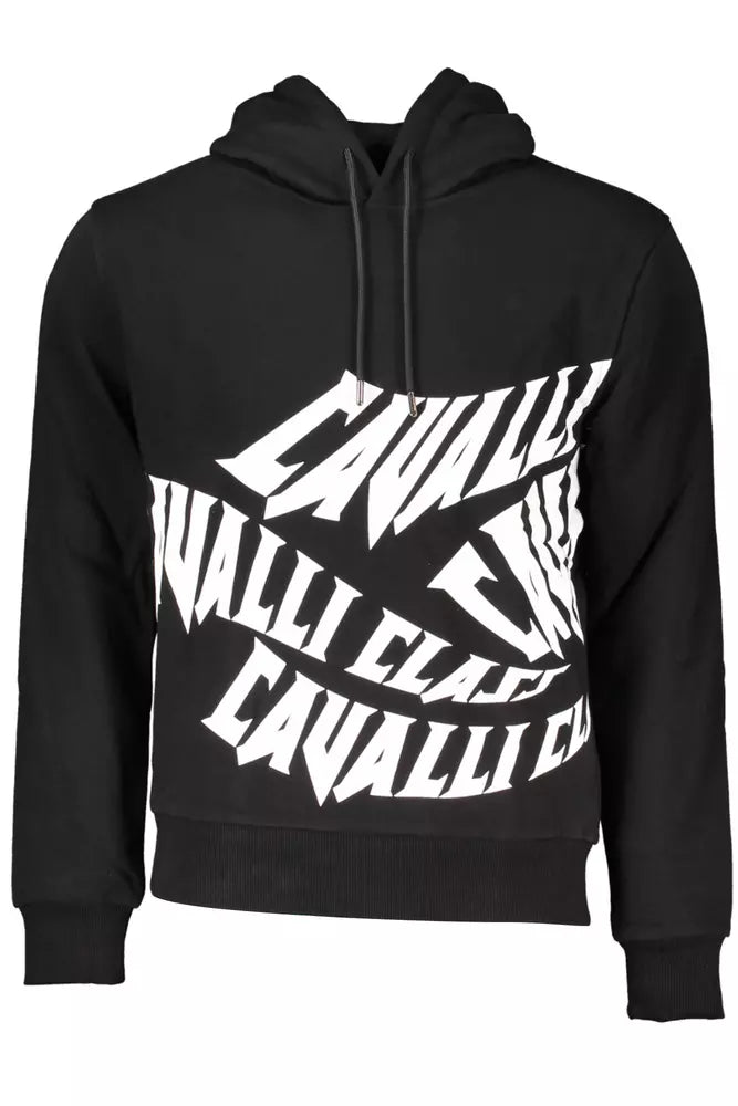 Cavalli Class Schwarzer Baumwollpullover für Männer