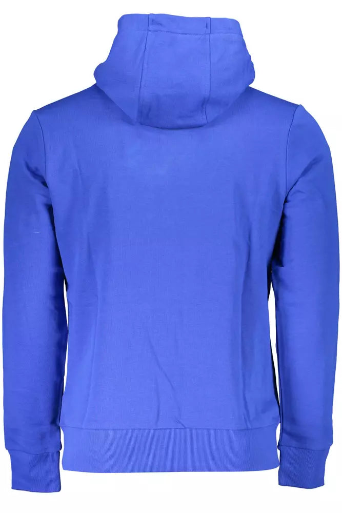 Chic blue embroidered sweatshirt with hood
