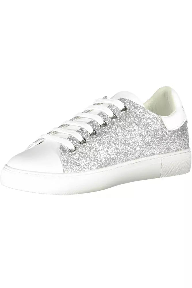 Emporio Armani Silberne Polyester Damen Sneaker