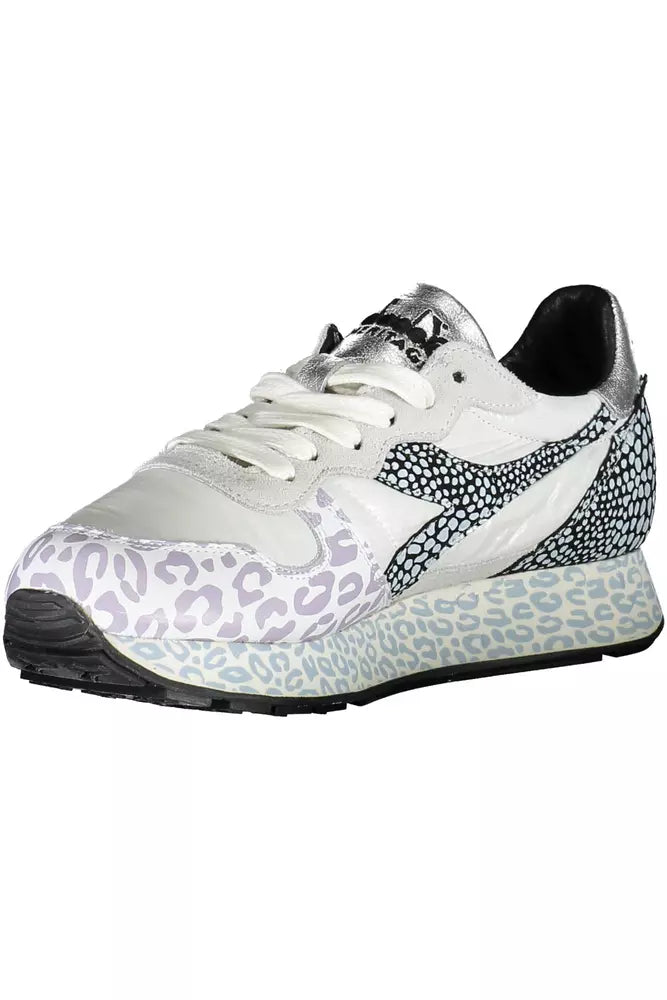 Diadora Weißer Stoff Damen Sneaker